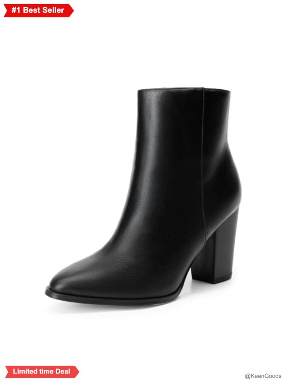 Women's Faux Leather Ankle Boots Chunky Block Heel Pointed Toe